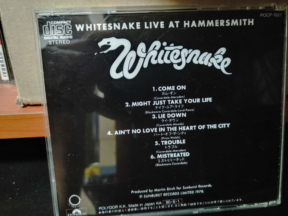 Whitesnake - Live At Hammersmith CD Photo | Metal Kingdom